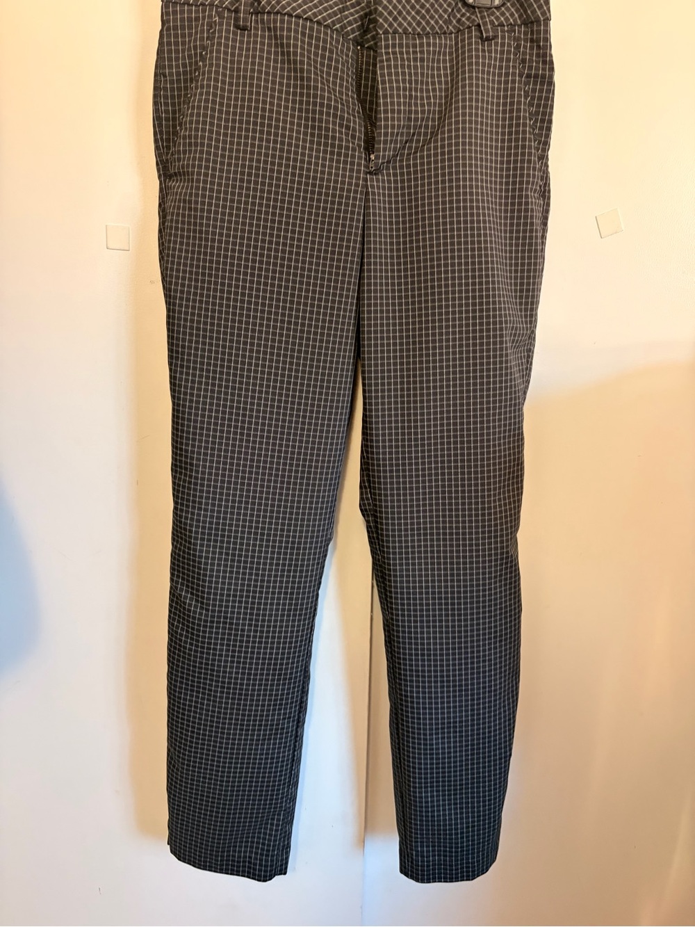 Puma Golf Men’s Technical Plaid Grid Pants Black Grey W30 L32 Style 589094